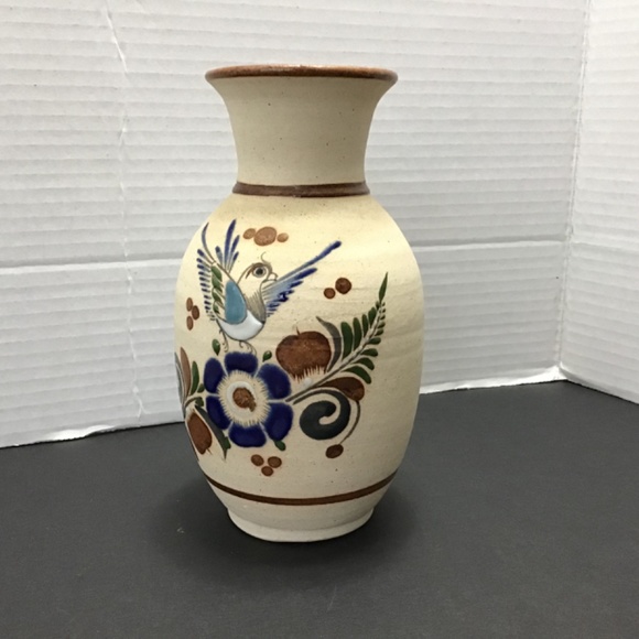 Retro Mexican Tonalá Vase with Little Bird - Picture 7 of 7